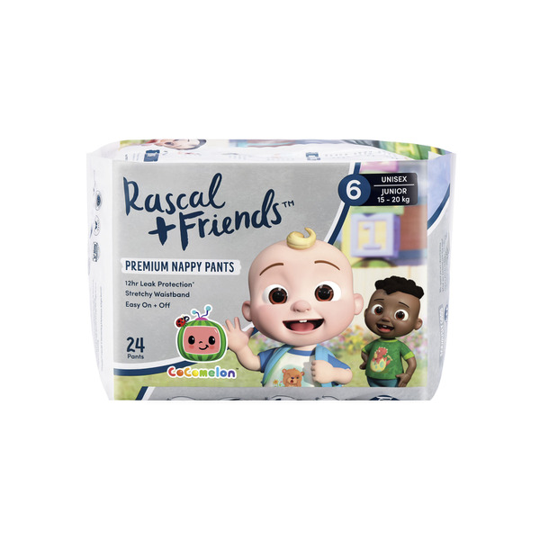 Rascal + Friends Cocomelon Premium Nappies Size 5, 32Pack, 13-18kg