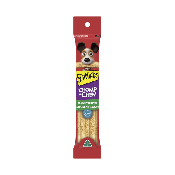 Schmackos Chomp N Chew With Peanut Butter & Chicken Flavoured Dog Treat Large