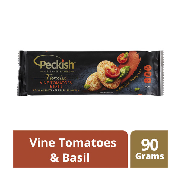 Peckish Gluten Free Fancies Vine Tomatoes & Basil Rice Crackers