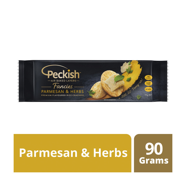 Calories in Peckish Fancies Parmesan & Herbs Rice Crackers