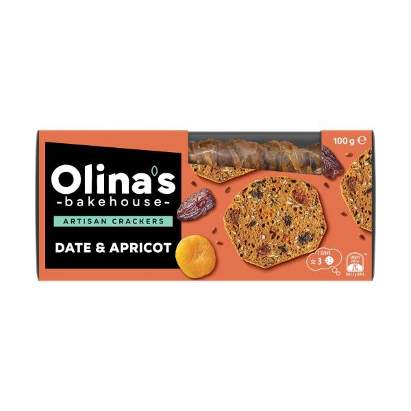 Olina's Artisan Crackers Biscuits Date & Apricot