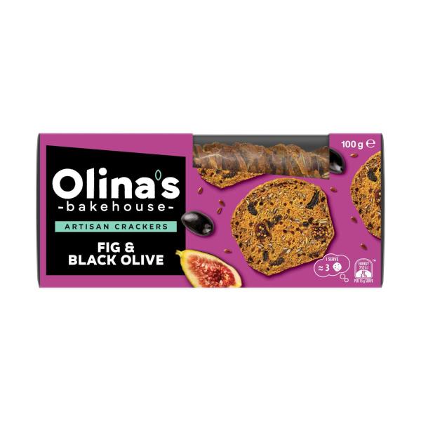 Olina's Artisan Cracker Biscuits Fig & Black Olive