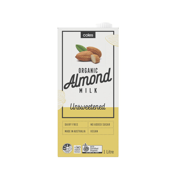 Coles Organic Unsweetened Almond Milk | 1L