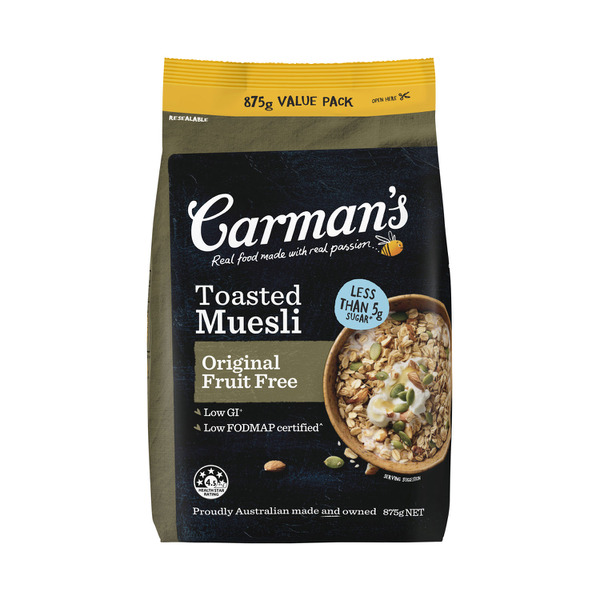 Calories in Carman's Original Fruit Free Muesli