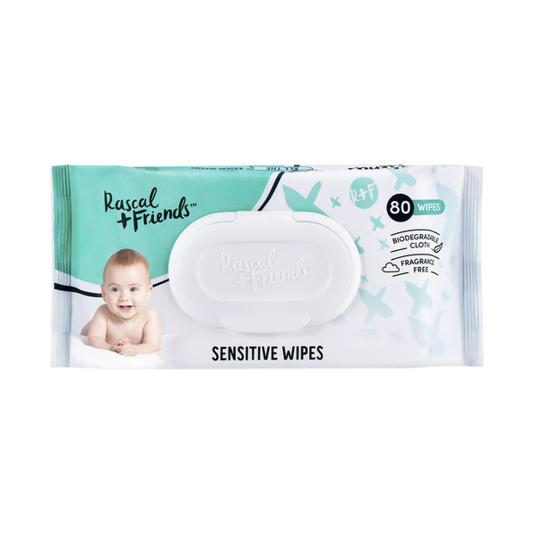 Rascal And Friends Sensitive 80 Wipes | 1 pack