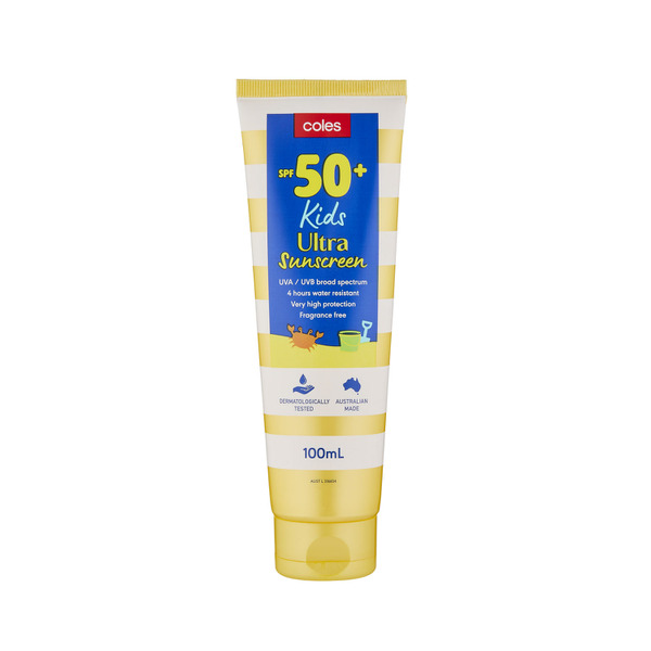 Coles SPF 50+ Sunscreen Kids Tube