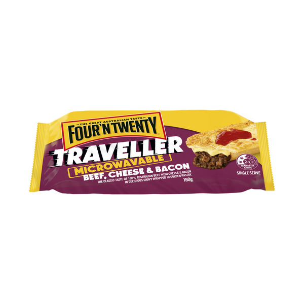 Four N Twenty Traveller Microwavable Beef Cheese & Bacon Pie