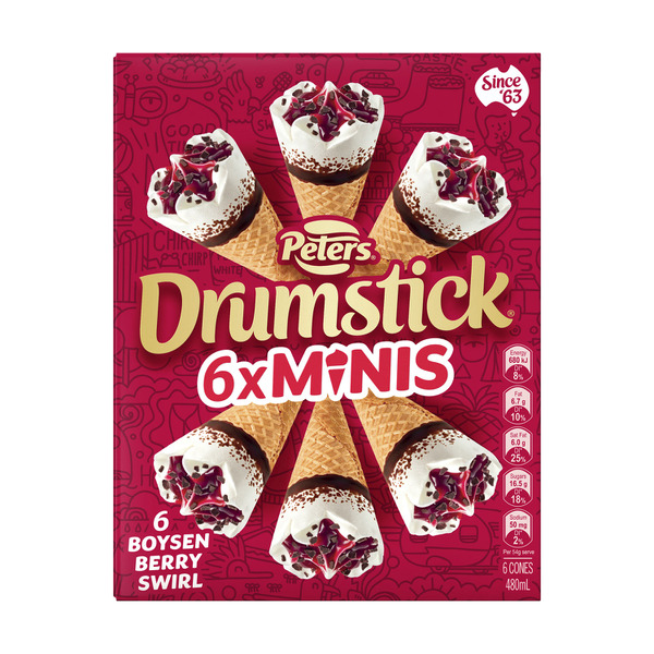 Drumstick Ice Cream Mini Boysenberry 6Pack | 490mL