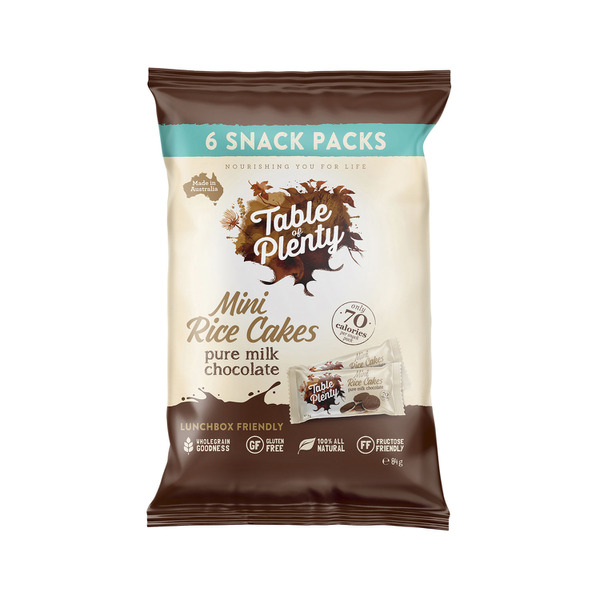 Table Of Plenty Snack Pack Milk Chocolate Mini Rice Cakes 6 Pack