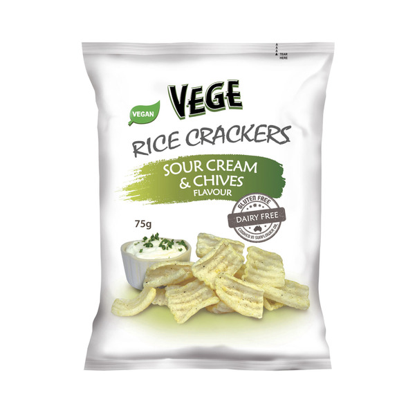 Calories in Vege Chips Rice Crackers Sour Cream & Chives