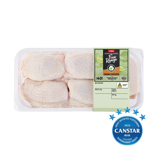 Coles RSPCA Approved Free Range Chicken Thigh Cutlets | approx. 1.05kg