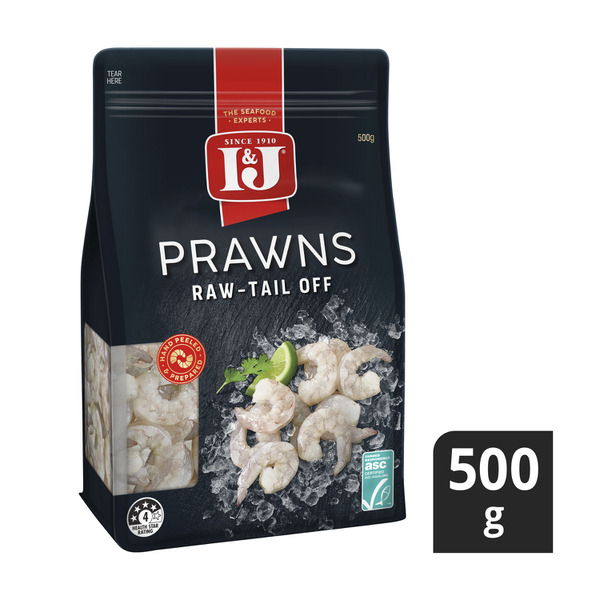 I&J Frozen Raw Prawns Tail Off