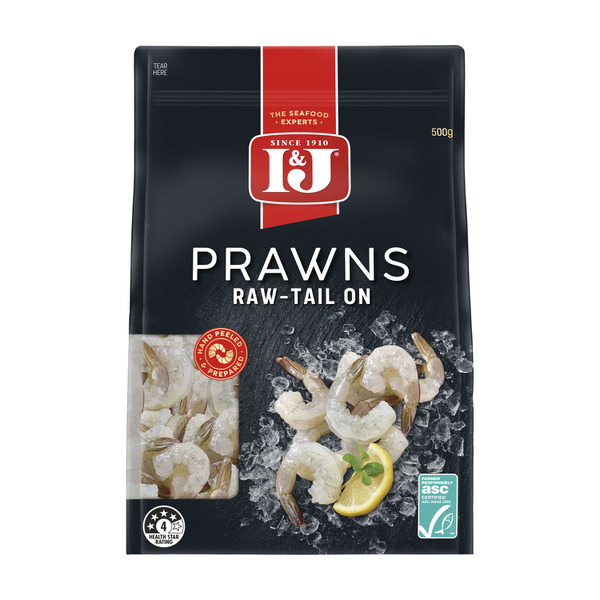 I&J Frozen Raw Prawns Tail On