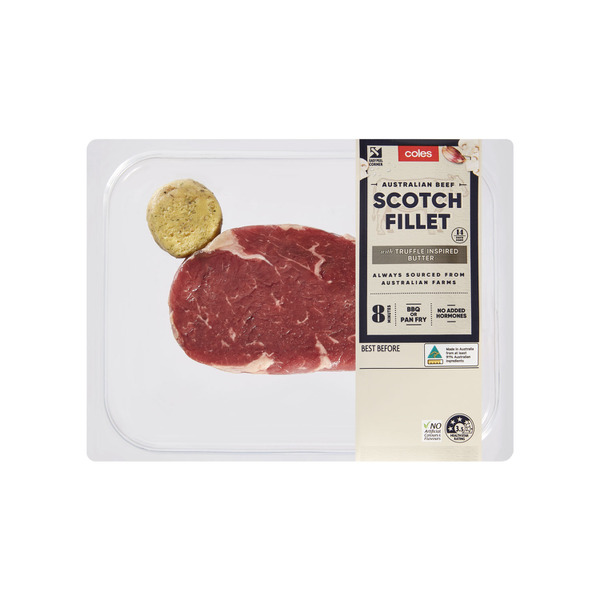 Coles No Added Hormone Beef Scotch Steak With Truffle Butter | 265g