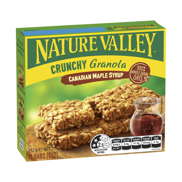 Calories in Nature Valley Crunchy Canadian Maple Syrup 6 Twin Bars