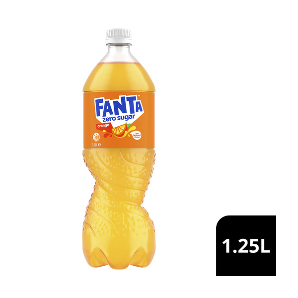 Buy Fanta Orange Zero Sugar Soft Drink Bottle 1.25L | Coles