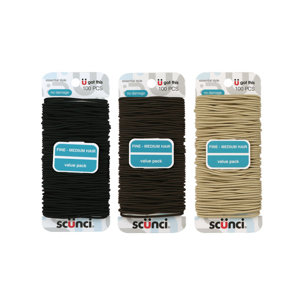 Scunci Skinny Elastics 100 pieces