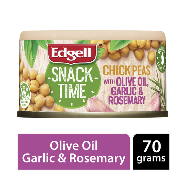 Edgell Snack Time Chick Peas Olive Oil Garlic & Rosemary