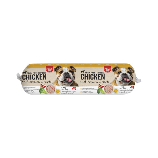 Prime 100 Dog Roll Chicken With Broccoli & Apple Dog Food | 1.7kg