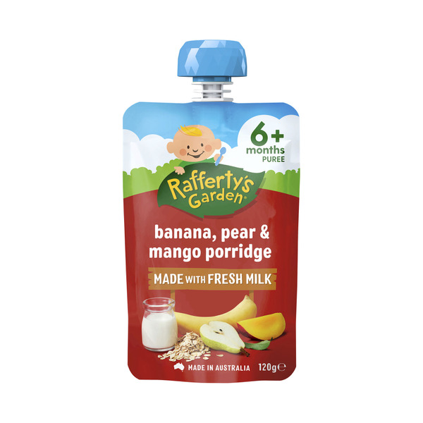 Rafferty's Garden Banana Pear & Mango Porridge Baby Food Pouch 6+ Months | 120g