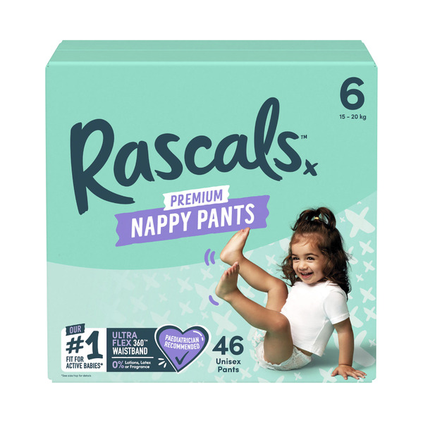Rascal + Friends Nappy Pants Size 6 Junior | 46 pack