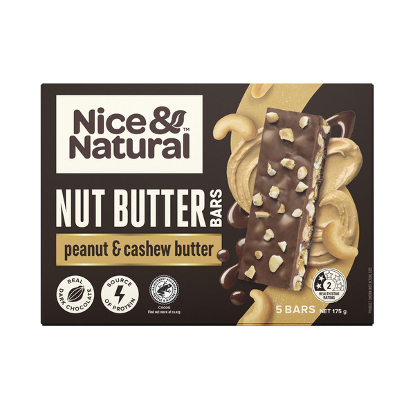 Nice & Natural Cashew Butter With Real Dark Chocolate 5 Bars