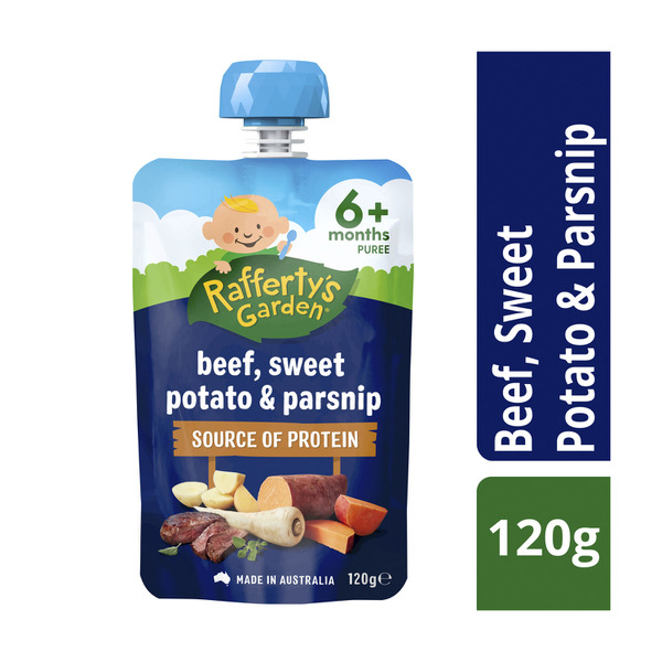 Rafferty's Garden Beef Sweet Potato & Parsnip Protein Baby Food Pouch 6+ Months | 120g