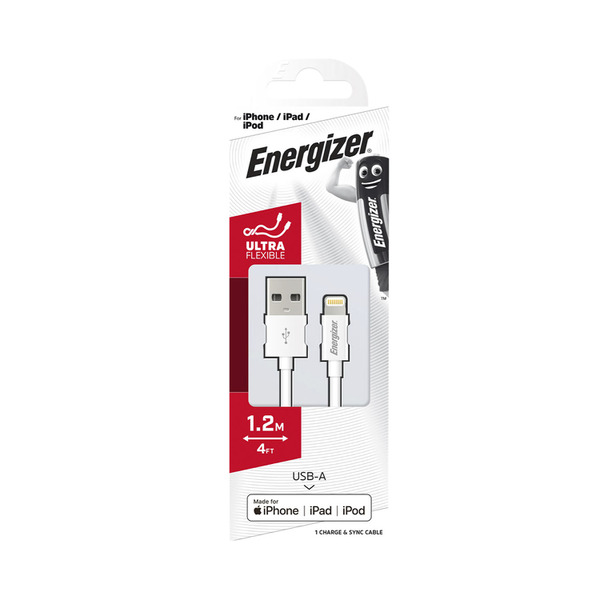 Energizer iPhone Cable White 1.2M