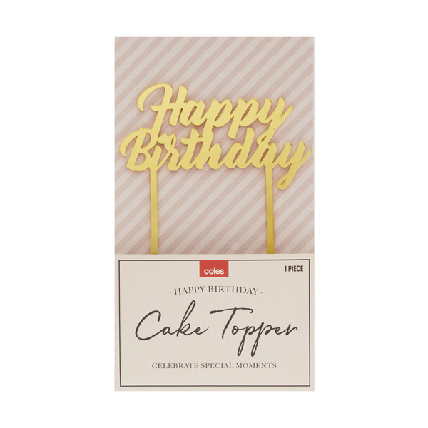 Buy Coles Happy Birthday Acrylic Plaque Gold & Silver Small 1 each | Coles