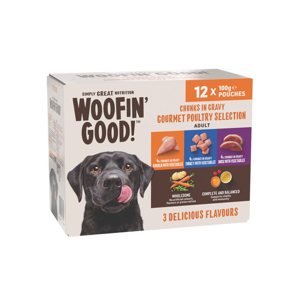 Dog food on sale pouches in gravy