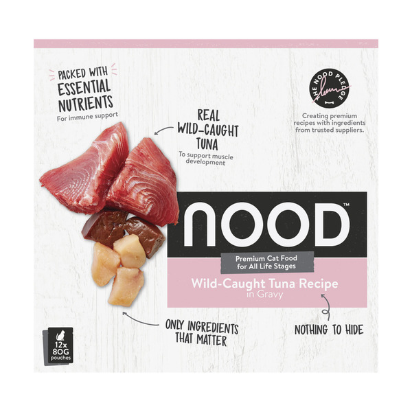 Buy Nood Wild Caught Tuna Recipe In Gravy Cat Food 80g 12 pack | Coles