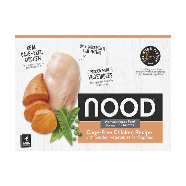 Nood Cage Free Chicken Recipe With Garden Vegetables Puppy Dog Food 12x100g | 12 pack