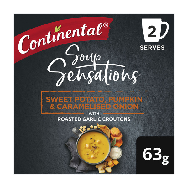 Continental Sensation Sweet Potato Pumpkin & Caramelised Onion Soup Serves 2