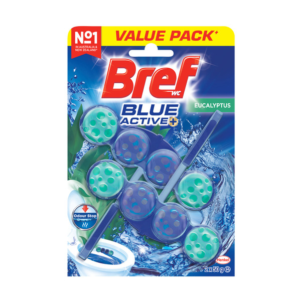 Buy Bref Blue Active Rim block Toilet Cleaner Eucalyptus Twin Pack 2x50g  100g