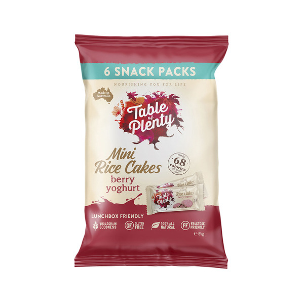 Table Of Plenty Snackpack Mini Rice Cake Triple Berry Yogurt 6 pack