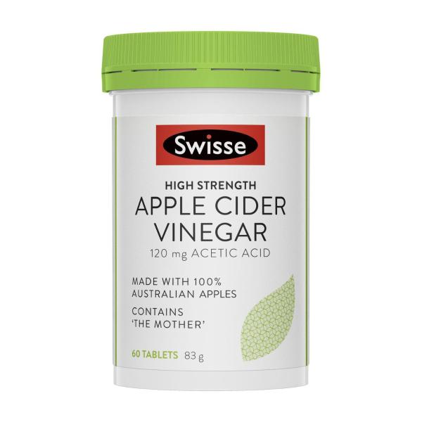 Swisse High Strength Apple Cider Vinegar Made from 100% Australian Apples 60 Tablets