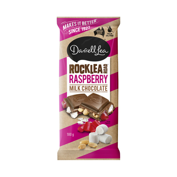 Darrell Lea Milk Chocolate Raspberry Rocklea Road Block