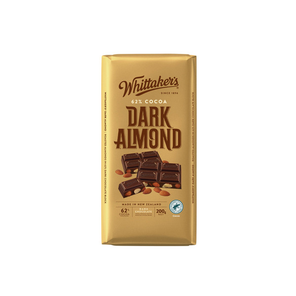 Whittaker's Block Chocolate Dark Almond 62%