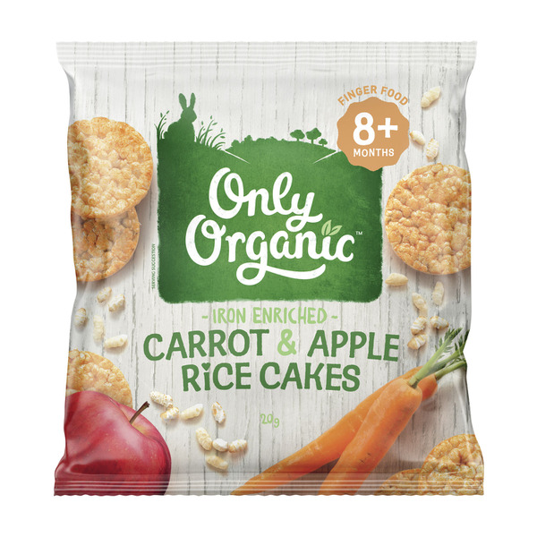 Buy Only Organic Carrot Apple Rice Cakes 20g Coles