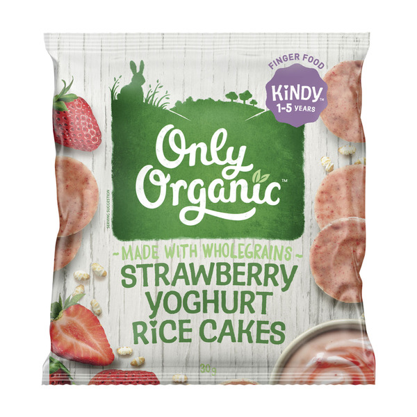 Only Organic  Strawberry Yoghurt Rice Cakes | 30g