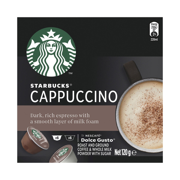 Calories in Starbucks Nescafe Dolce Gusto Capsules Cappuccino