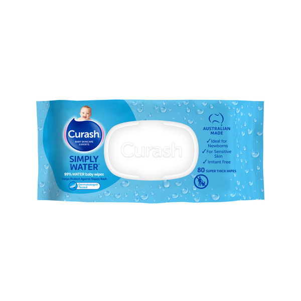 Buy Curash Simply Water Sensitive Skin Baby Wipes 80 pack