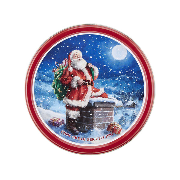 Buy Coles Christmas Choc Cream Biscuit Tin 110g Coles