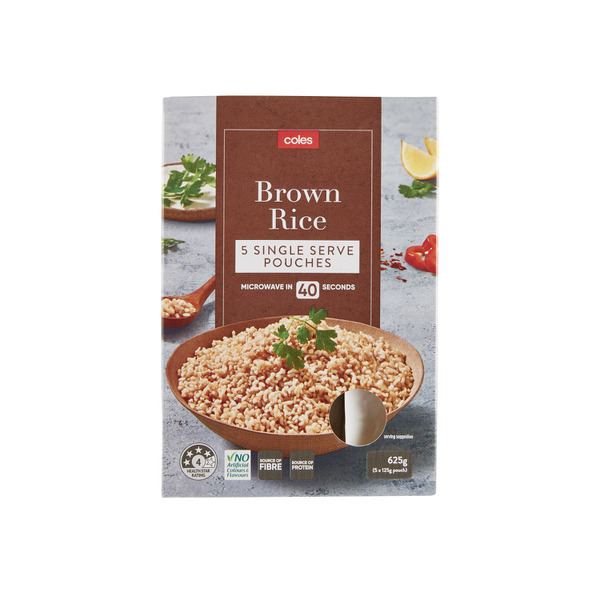 Calories in Coles Microwavable Brown Rice & Quinoa Pouch 5pack