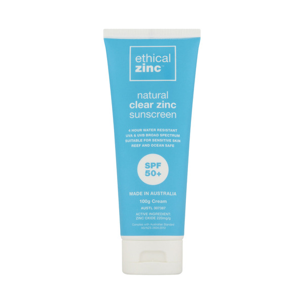 Ethical Zinc SPF 50+ Natural Clear Zinc Sunscreen