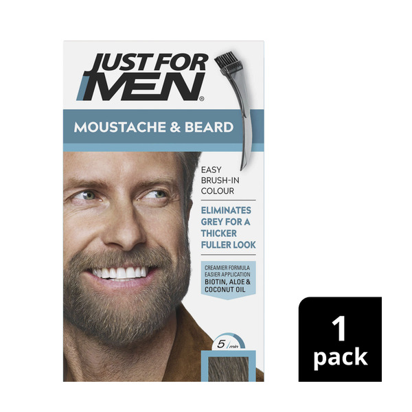 Just For Men Moustache & Beard Brush-In Colour Gel Medium Brown