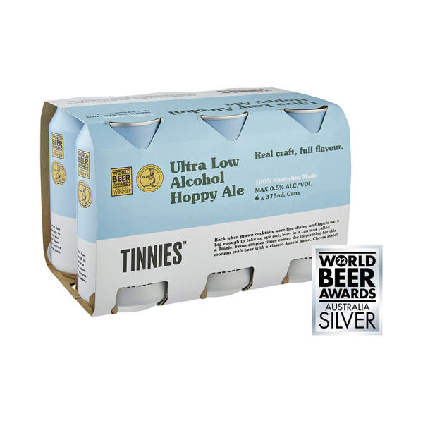 Tinnies Ultra Low Alcohol Can 375mL | 6 Pack