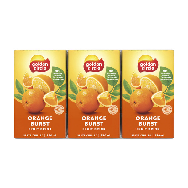 Golden Circle Orange Fruit Drink LunchBox Multipack Poppers 6x250mL