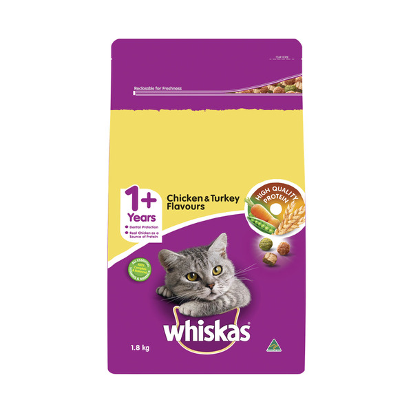 Whiskas Chicken & Turkey Adult Dry Cat Food | 1.8kg