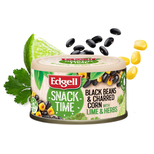 Edgell Snack Time Chargrilled Corn- Black Beans With Lime & Herbs